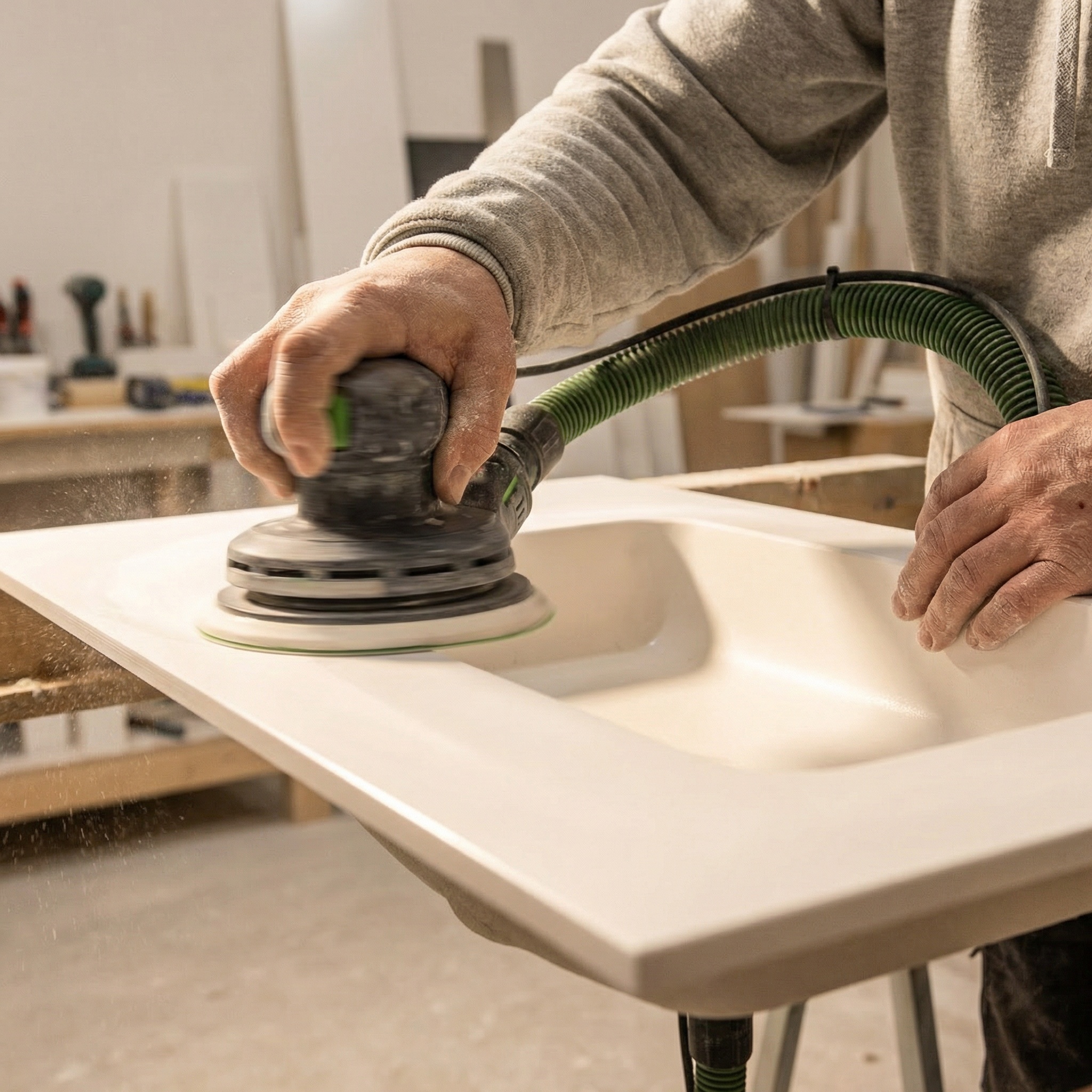Lijadora para acabado de superficies de Corian®